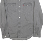 LEVI'S Mens Grey Denim Shirt S Button Long Sleeve Casual Cotton Blend
