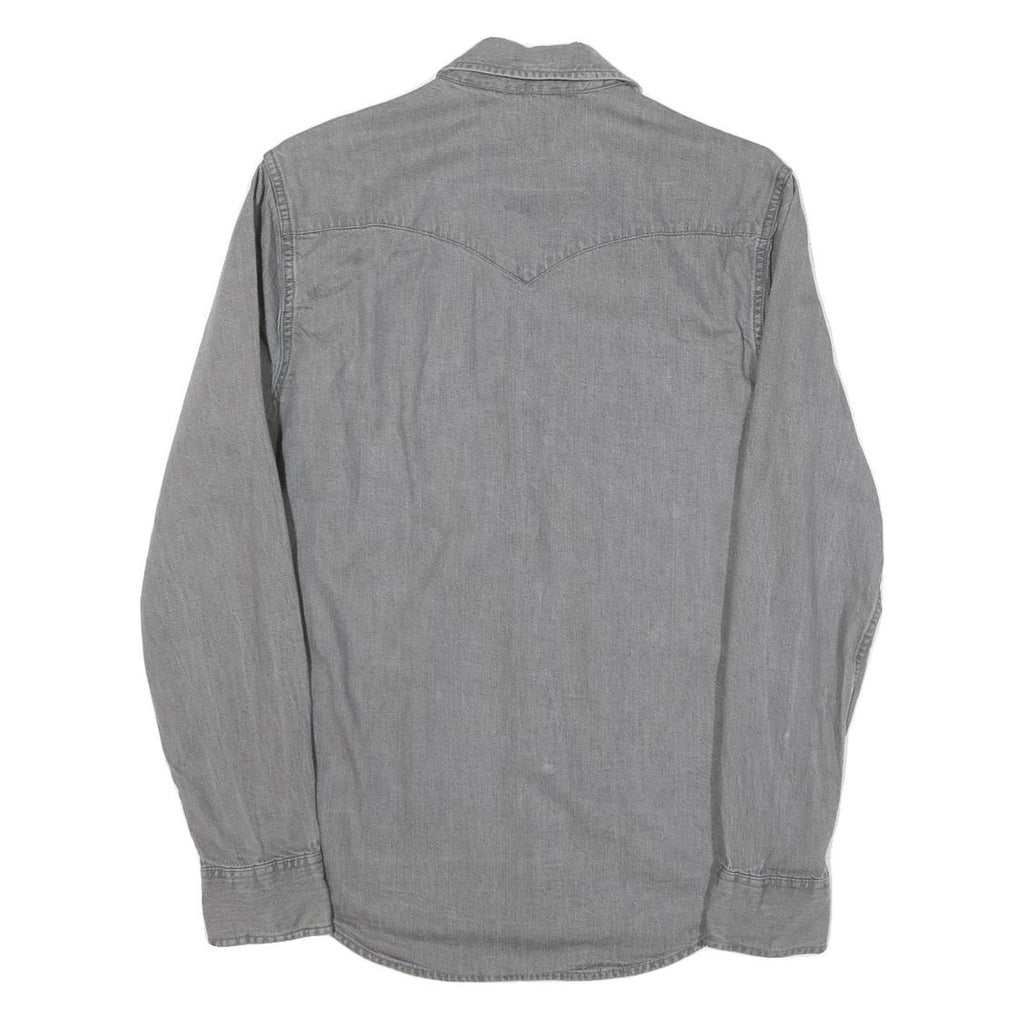 LEVI'S Mens Grey Denim Shirt S Button Long Sleeve Casual Cotton Blend