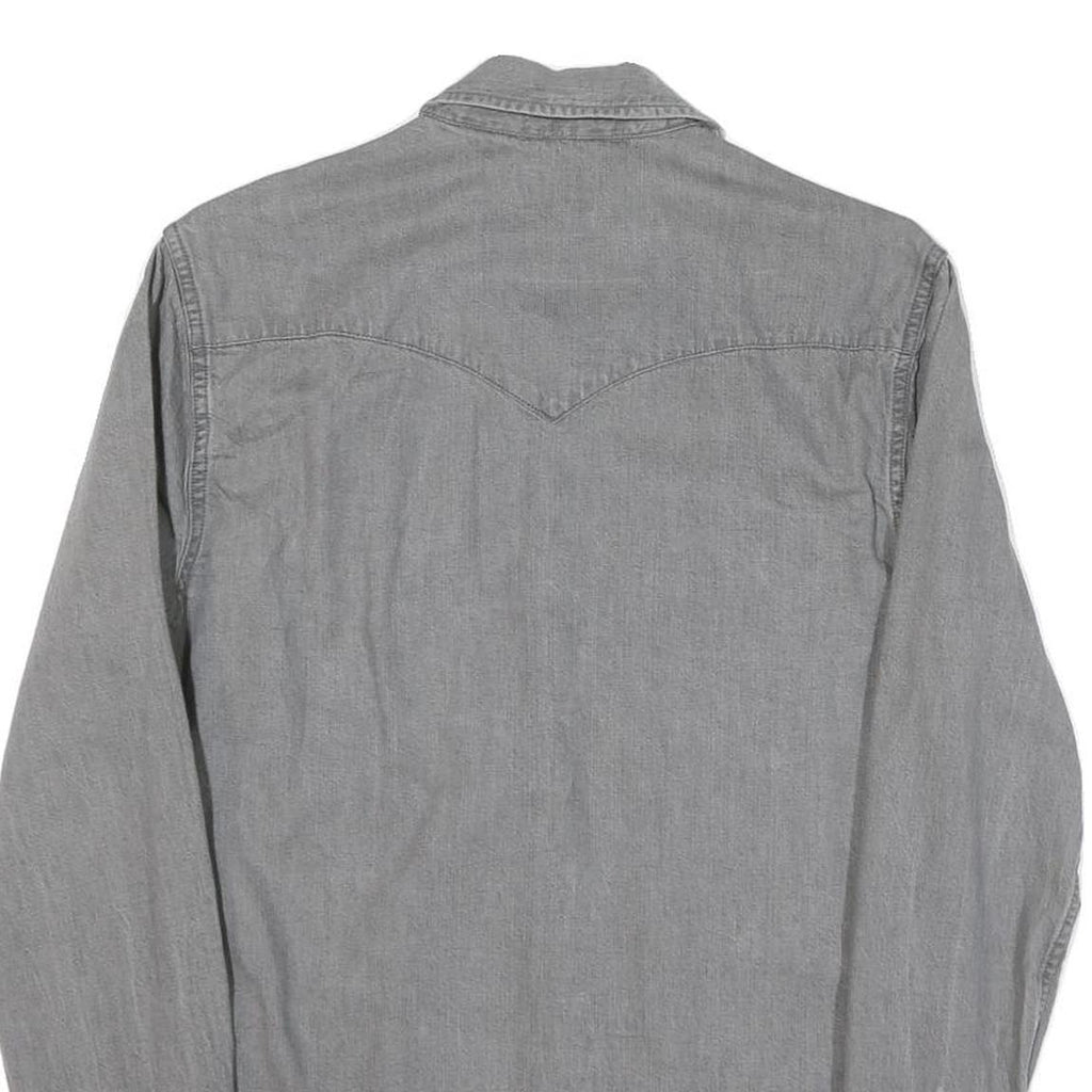 LEVI'S Mens Grey Denim Shirt S Button Long Sleeve Casual Cotton Blend