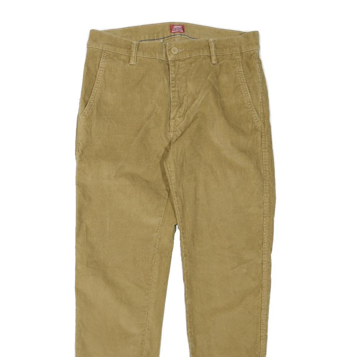 LEVI'S Womens Cotton Blend Beige Regular Straight Trousers W30 L30 Comfortable