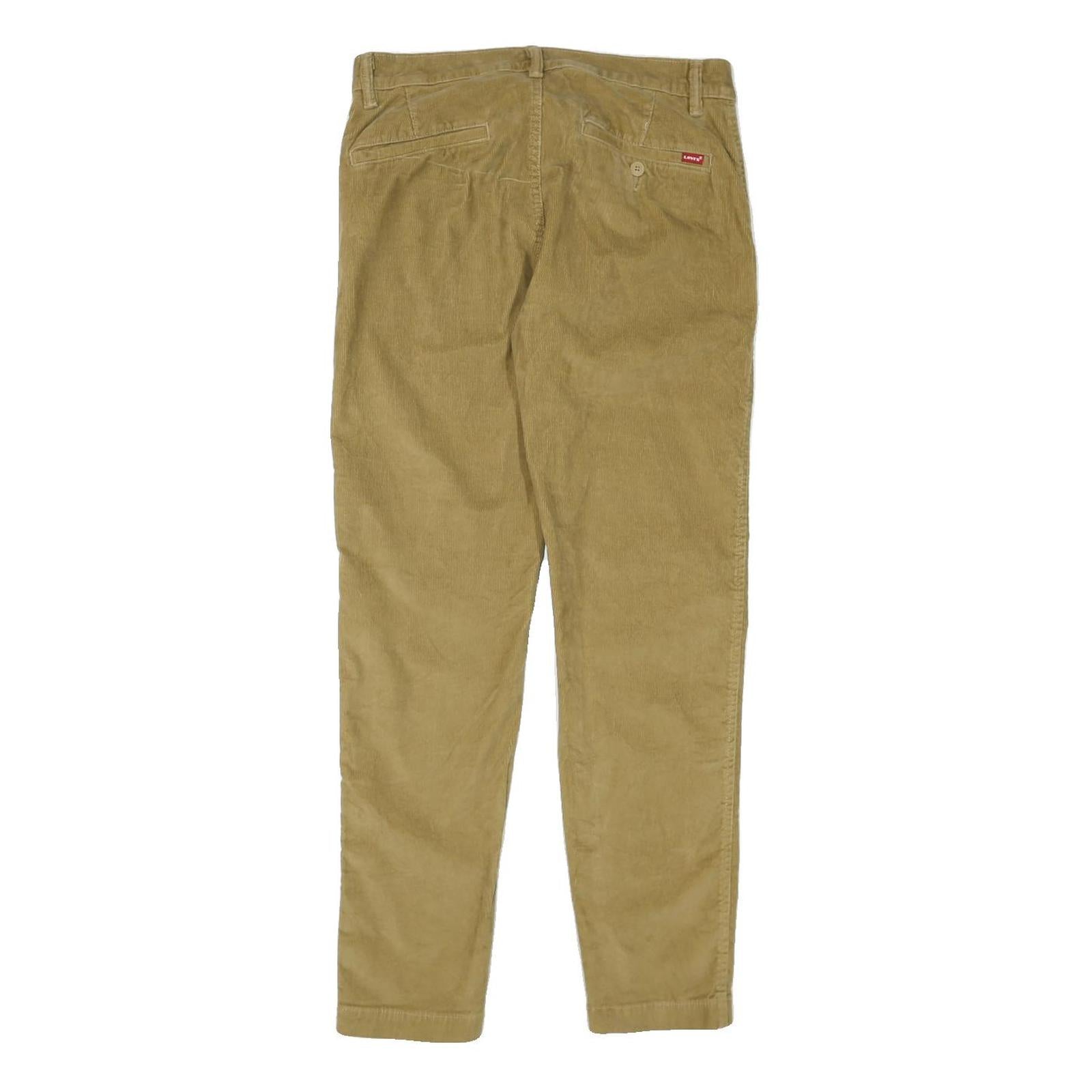 LEVI'S Womens Cotton Blend Beige Regular Straight Trousers W30 L30 Comfortable