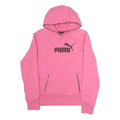 PUMA Womens Pink Hoodie L Cotton Blend Pullover Drawstring Hood Casual