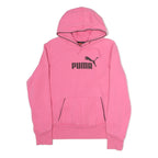 PUMA Womens Pink Hoodie L Cotton Blend Pullover Drawstring Hood Casual