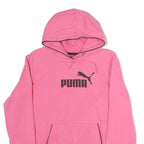 PUMA Womens Pink Hoodie L Cotton Blend Pullover Drawstring Hood Casual