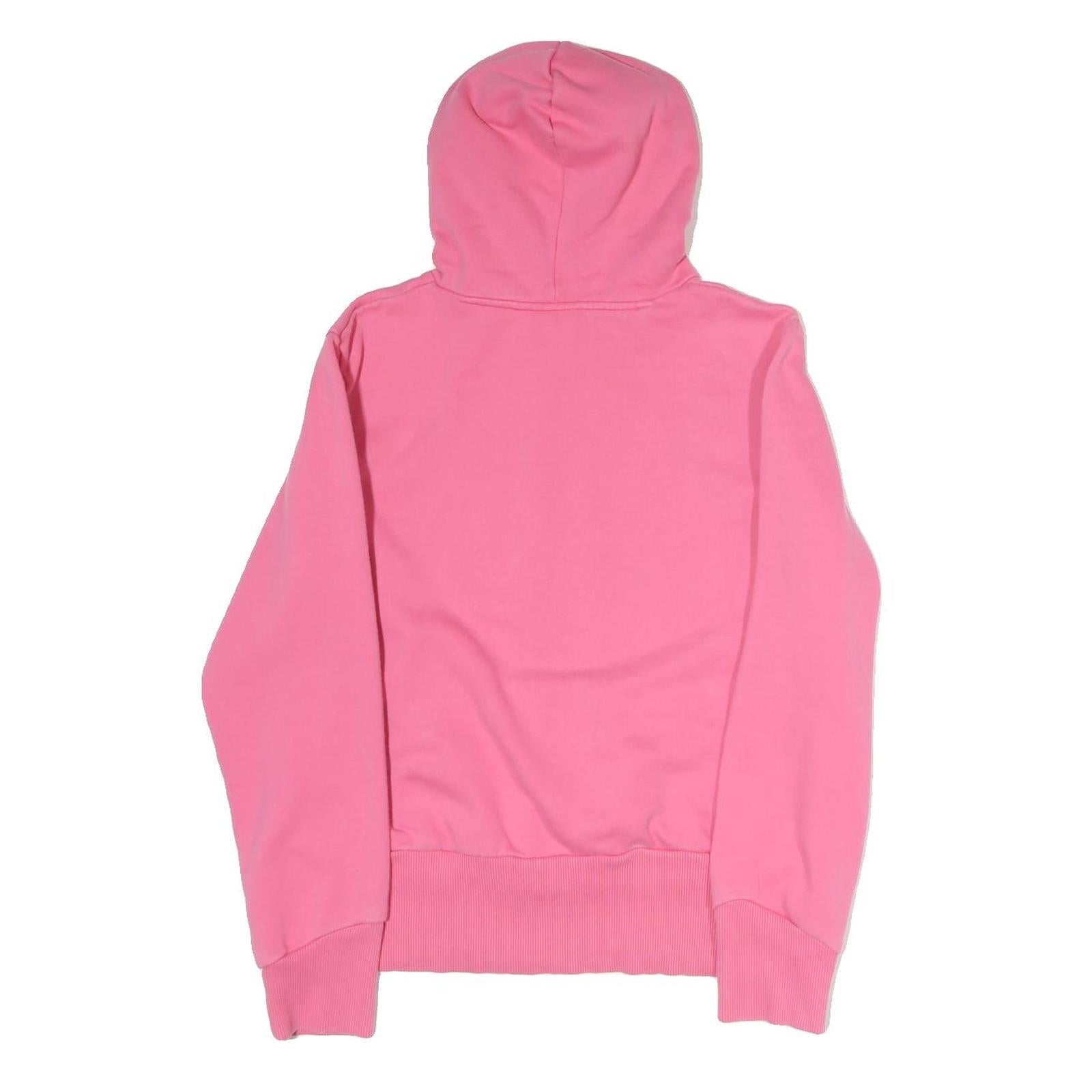 PUMA Womens Pink Hoodie L Cotton Blend Pullover Drawstring Hood Casual