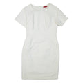 HUGO BOSS Womens Day Dress White Short Sleeve Short UK 10