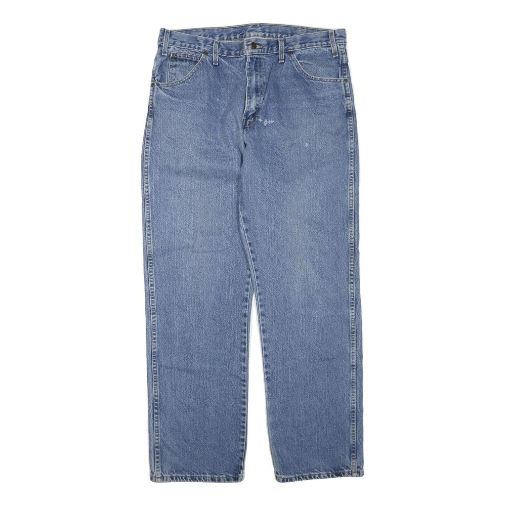 DICKIES Mens Jeans Blue Regular Straight Denim Medium W36 L32 Workwear Zip