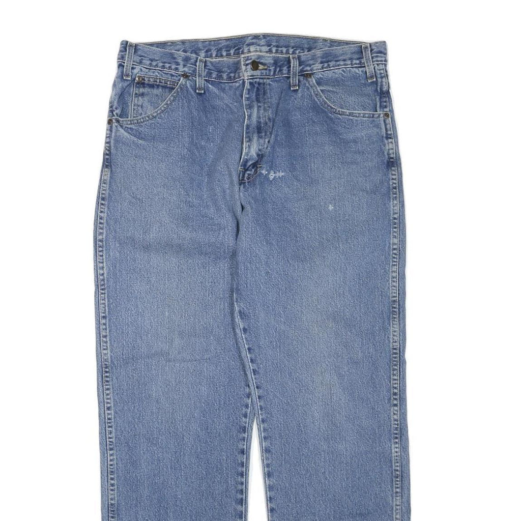 DICKIES Mens Jeans Blue Regular Straight Denim Medium W36 L32 Workwear Zip
