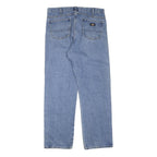DICKIES Mens Jeans Blue Regular Straight Denim Medium W36 L32 Workwear Zip
