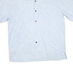 TOMMY BAHAMA Mens White Cotton Blend Shirt L Tropical Leaf Print Relaxed Fit