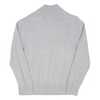TOMMY HILFIGER Mens Grey Cotton Blend Plain Half Zip Basic Knit Jumper XL Casual