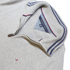 TOMMY HILFIGER Mens Grey Cotton Blend Plain Half Zip Basic Knit Jumper XL Casual