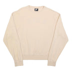 NIKE Womens Beige Crew Neck M Cotton Blend Lightweight Sweatshirt Pullover