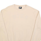 NIKE Womens Beige Crew Neck M Cotton Blend Lightweight Sweatshirt Pullover