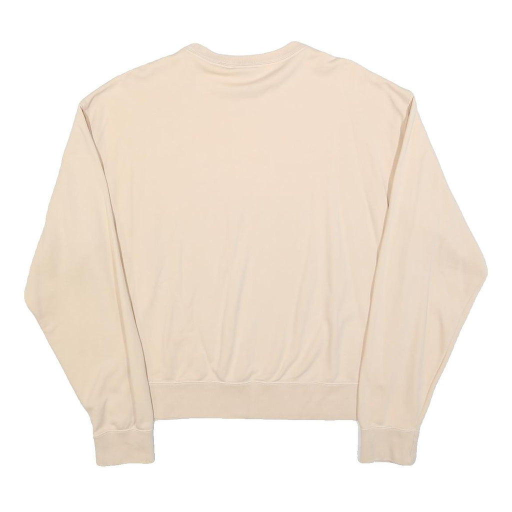 NIKE Womens Beige Crew Neck M Cotton Blend Lightweight Sweatshirt Pullover