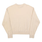 NIKE Womens Beige Crew Neck M Cotton Blend Lightweight Sweatshirt Pullover