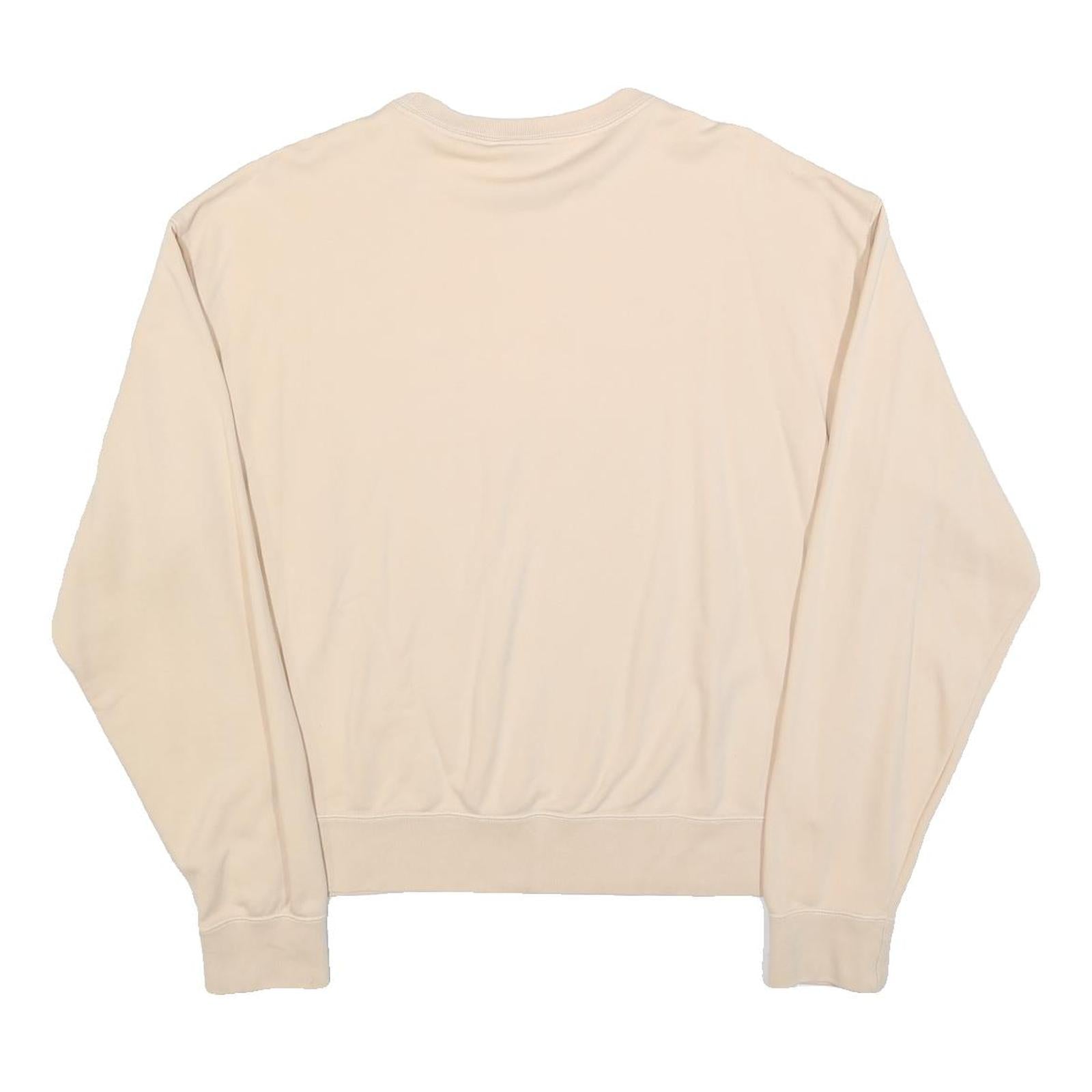 NIKE Womens Beige Crew Neck M Cotton Blend Lightweight Sweatshirt Pullover