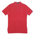 POLO RALPH LAUREN Mens Red Polo Shirt Short Sleeve Plain S Cotton Blend