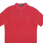 POLO RALPH LAUREN Mens Red Polo Shirt Short Sleeve Plain S Cotton Blend