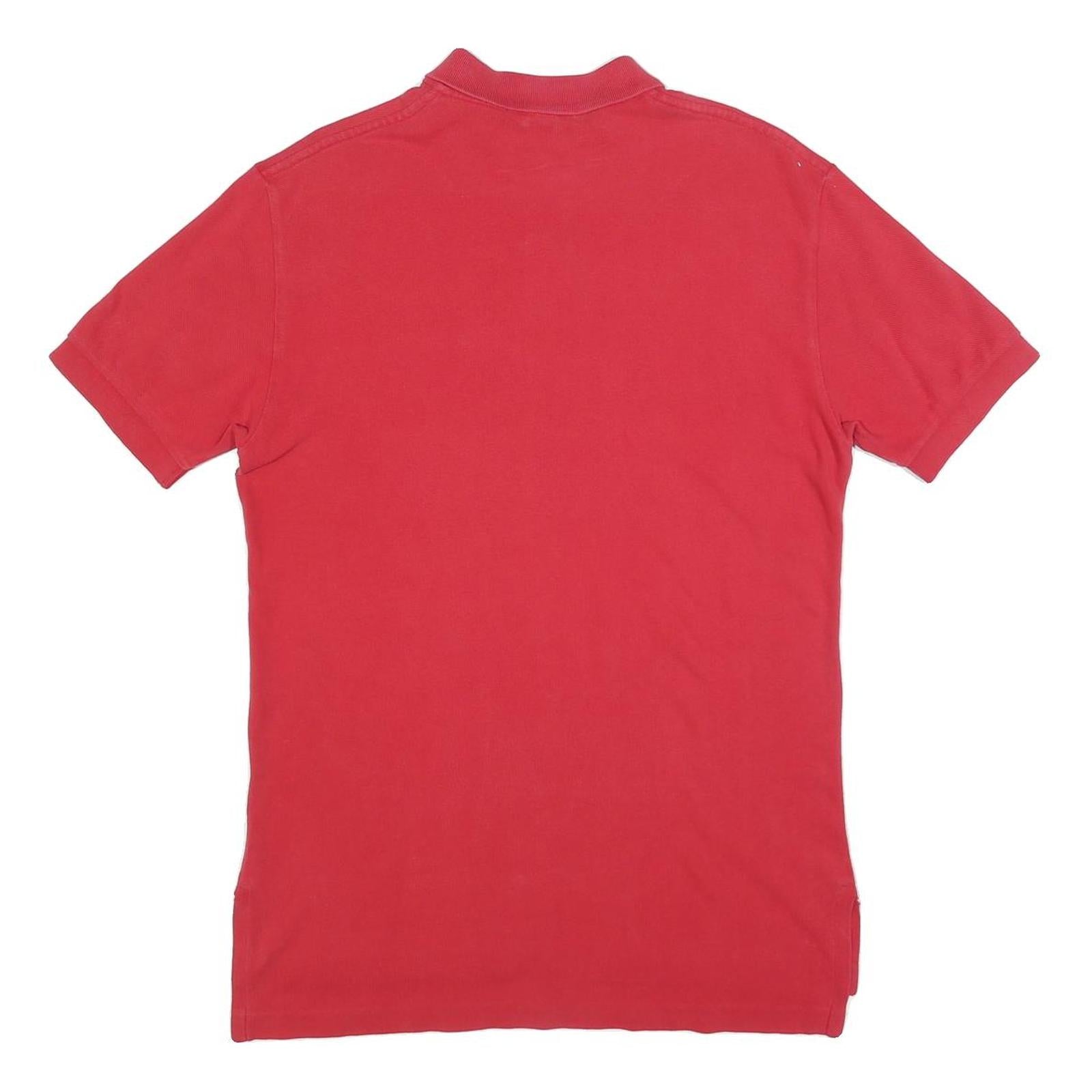 POLO RALPH LAUREN Mens Red Polo Shirt Short Sleeve Plain S Cotton Blend