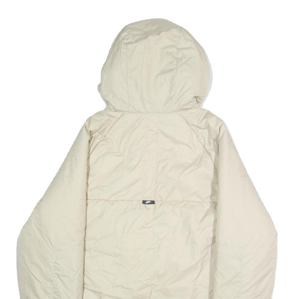 NIKE Mens Cream Sportswear Jacket S Polyester Plain Zip Hooded Lightweight