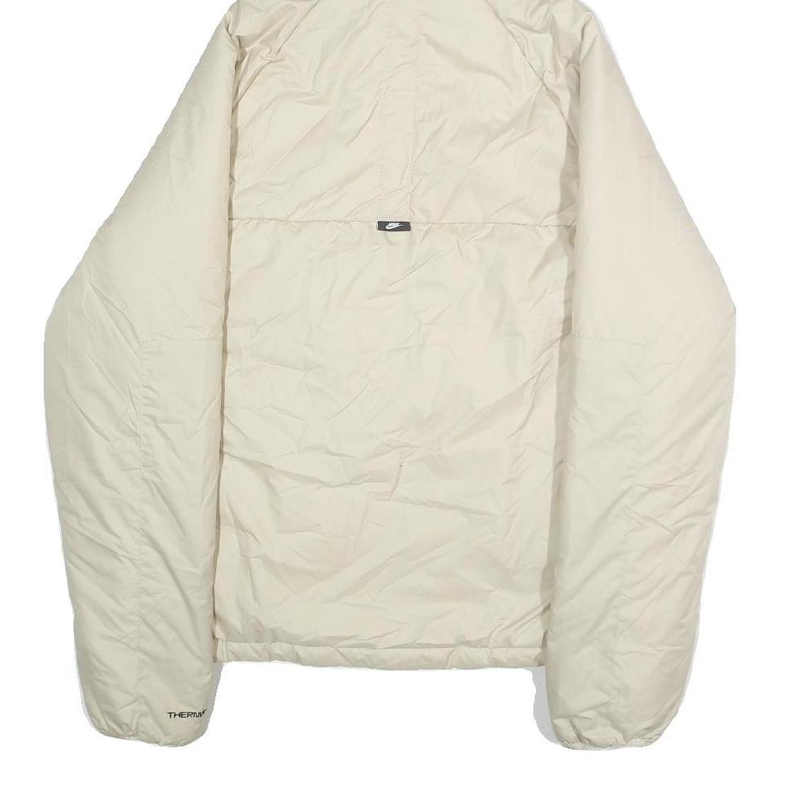 NIKE Mens Cream Sportswear Jacket S Polyester Plain Zip Hooded Lightweight