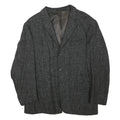 STUTZ Mens Grey Wool Blend Jacket S Woven Classic Button Closure Smart