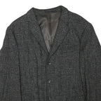 STUTZ Mens Grey Wool Blend Jacket S Woven Classic Button Closure Smart