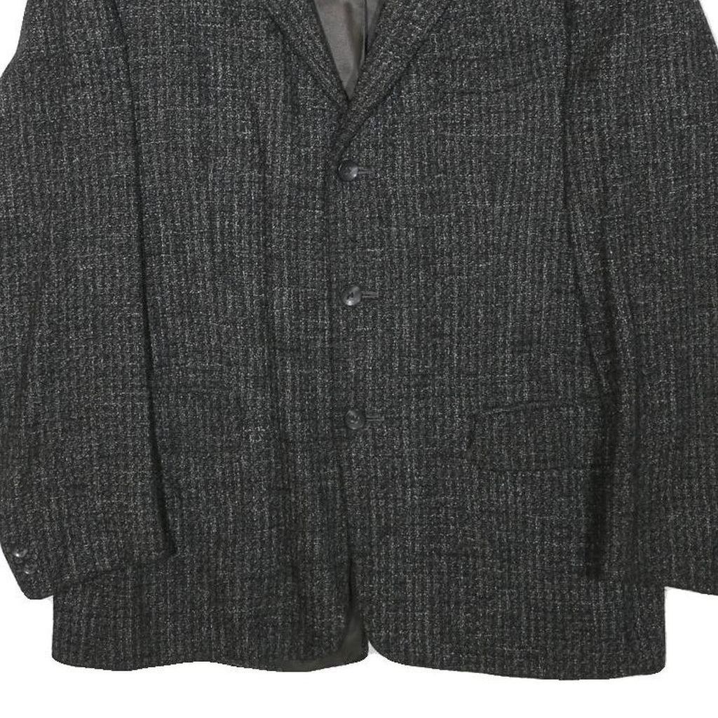 STUTZ Mens Grey Wool Blend Jacket S Woven Classic Button Closure Smart