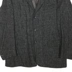 STUTZ Mens Grey Wool Blend Jacket S Woven Classic Button Closure Smart