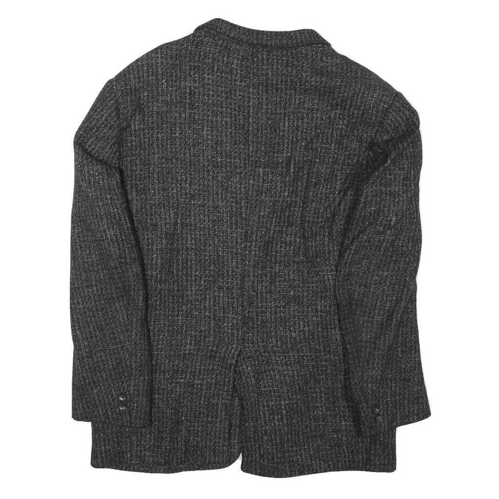 STUTZ Mens Grey Wool Blend Jacket S Woven Classic Button Closure Smart