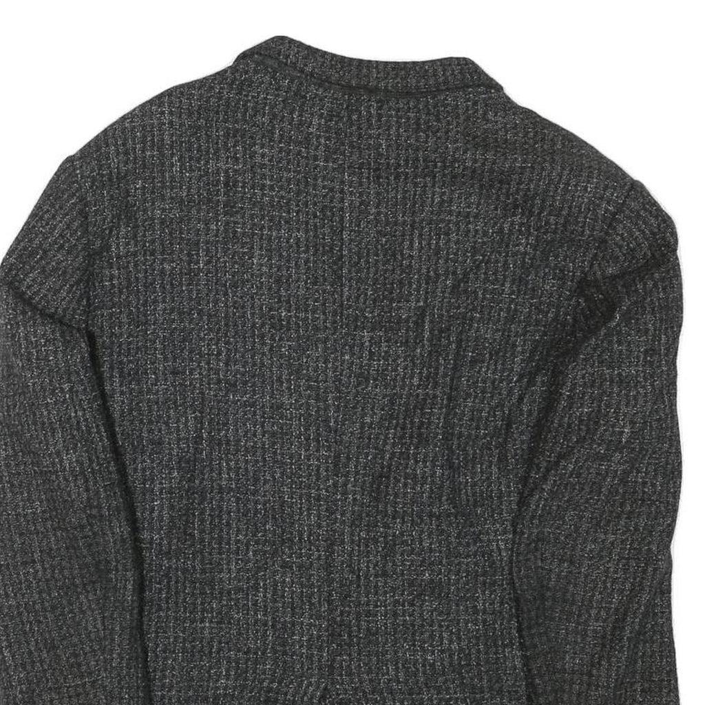 STUTZ Mens Grey Wool Blend Jacket S Woven Classic Button Closure Smart