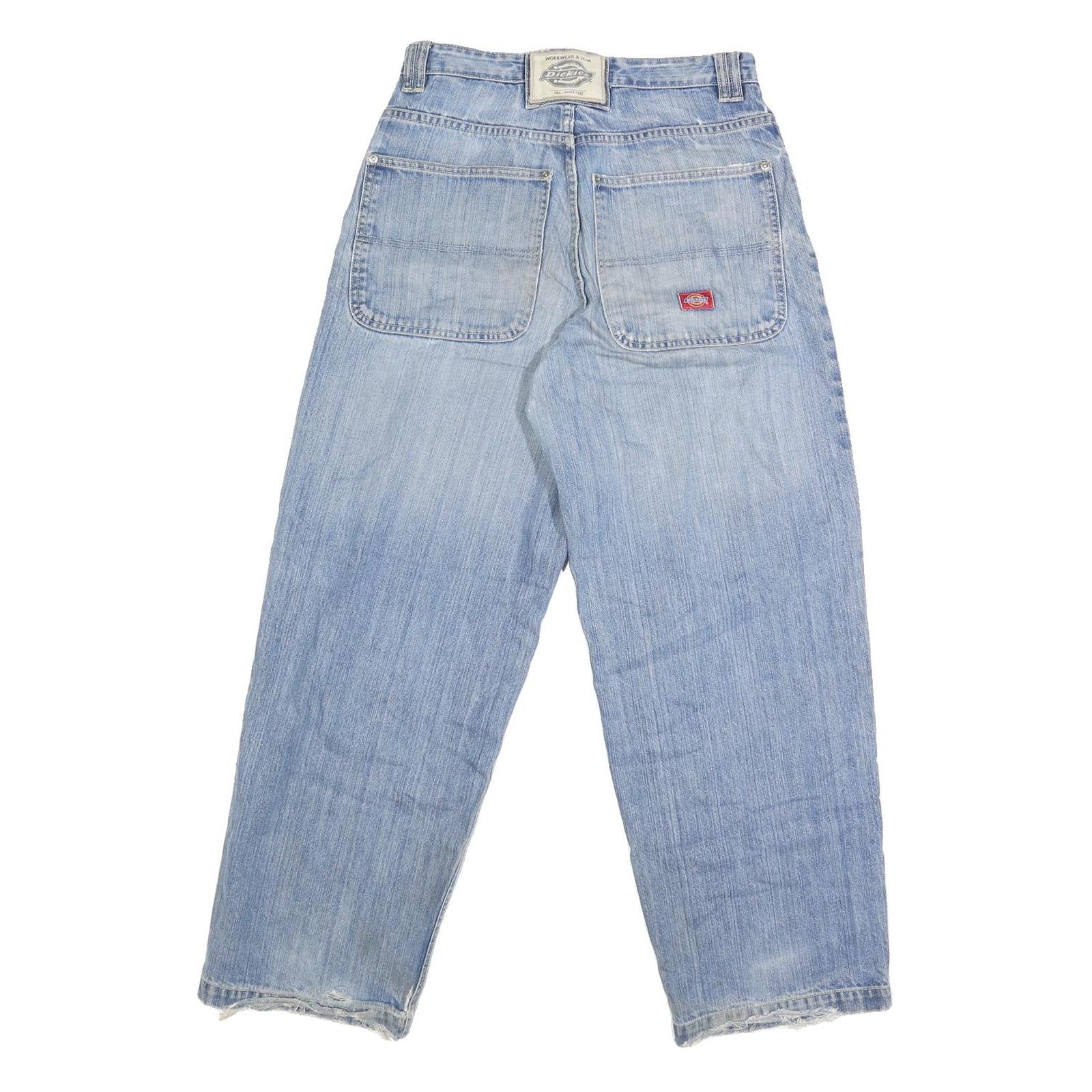 DICKIES Mens Regular Blue Denim Jeans W30 L28 Classic Cotton Blend Zip