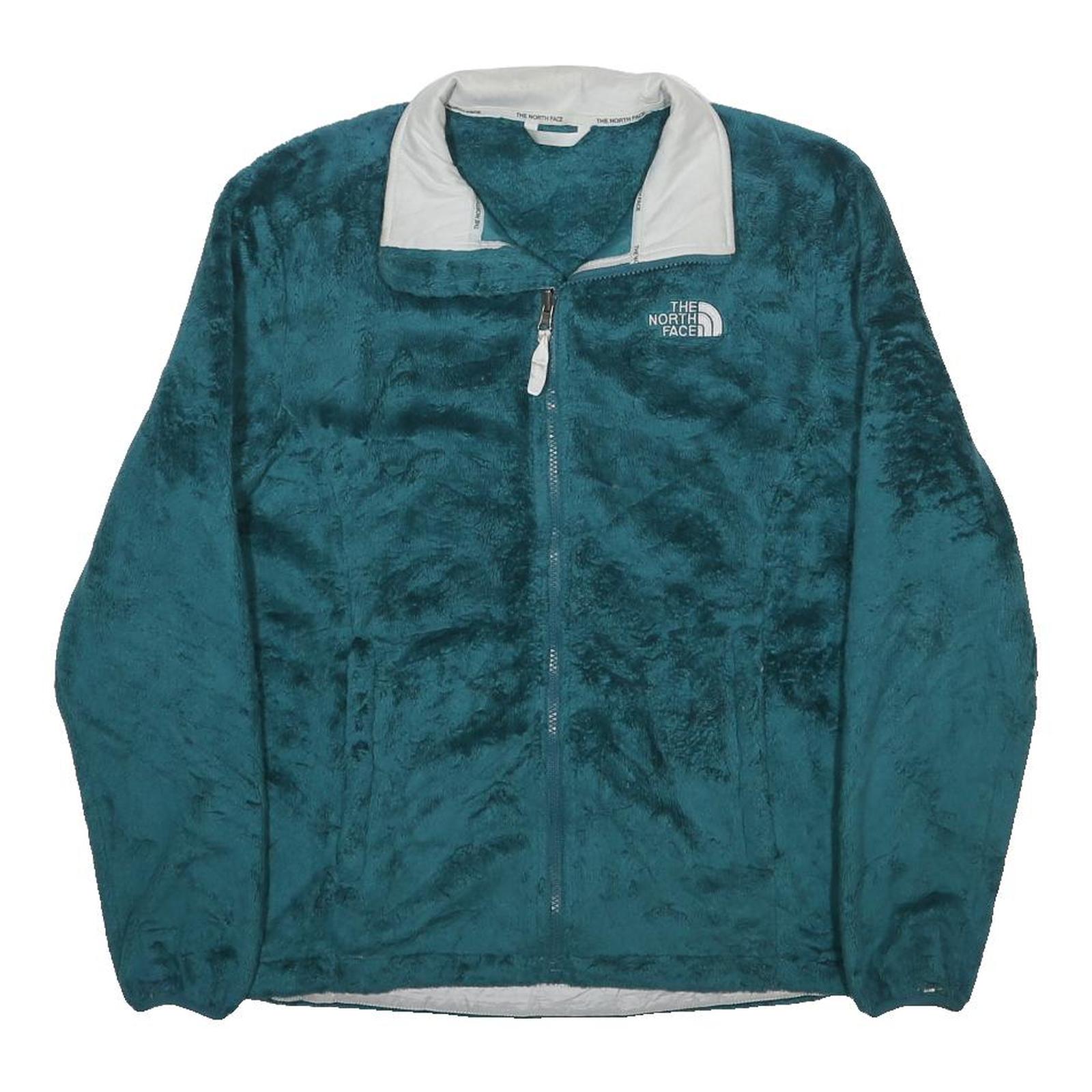 THE NORTH FACE Womens Blue Synthetic Zip Jacket M Fleece Outdoor Warm