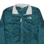THE NORTH FACE Womens Blue Synthetic Zip Jacket M Fleece Outdoor Warm
