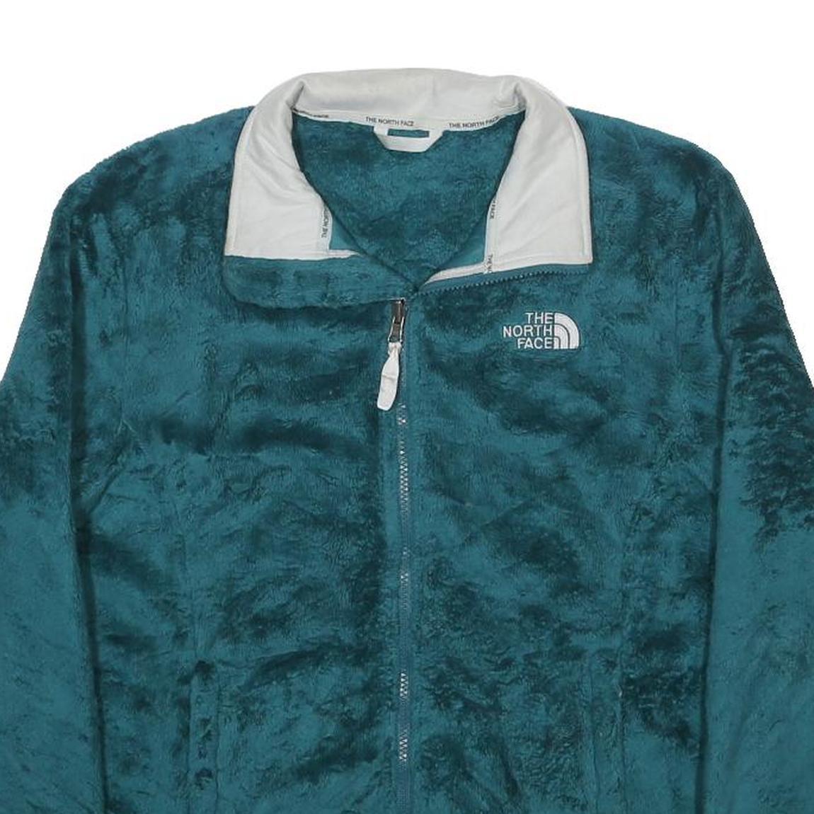 THE NORTH FACE Womens Blue Synthetic Zip Jacket M Fleece Outdoor Warm