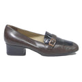BALLY Womens Brown Leather Block Heel Shoes UK 4 Elegant Buckle Detail