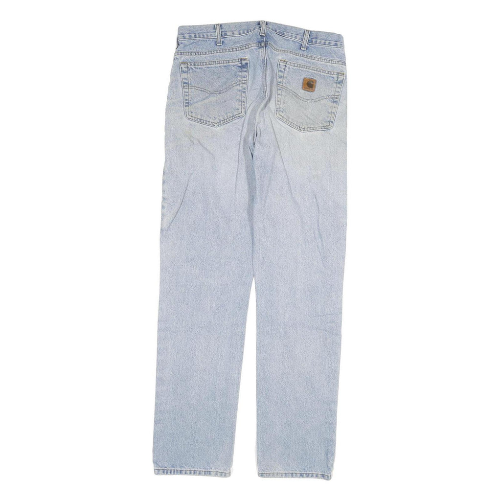CARHARTT Mens Regular Blue Denim Light Jeans W34 L34 Classic Zip Pockets