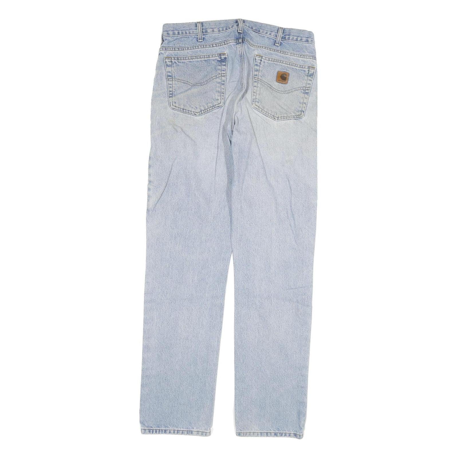 CARHARTT Mens Regular Blue Denim Light Jeans W34 L34 Classic Zip Pockets