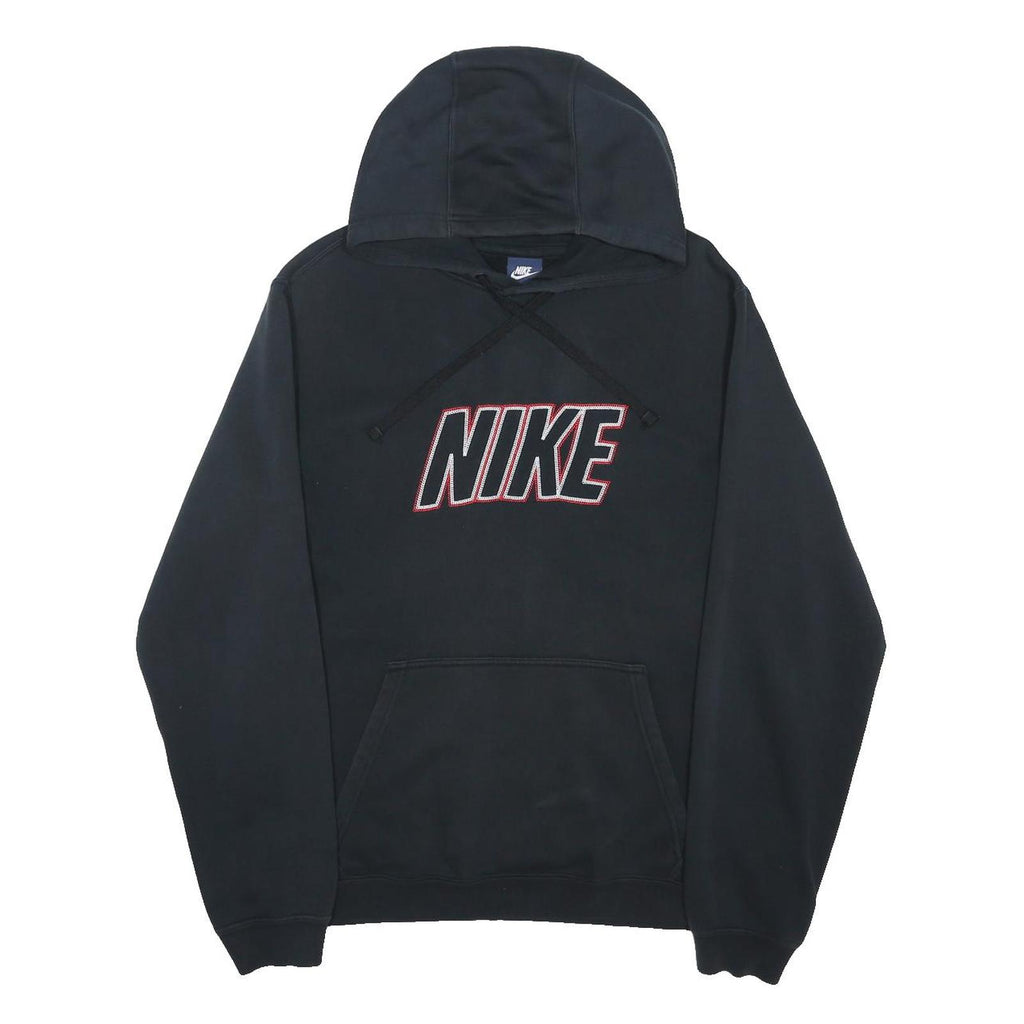 NIKE Mens Black Pullover Hoodie L Cotton Blend Casual Sportswear