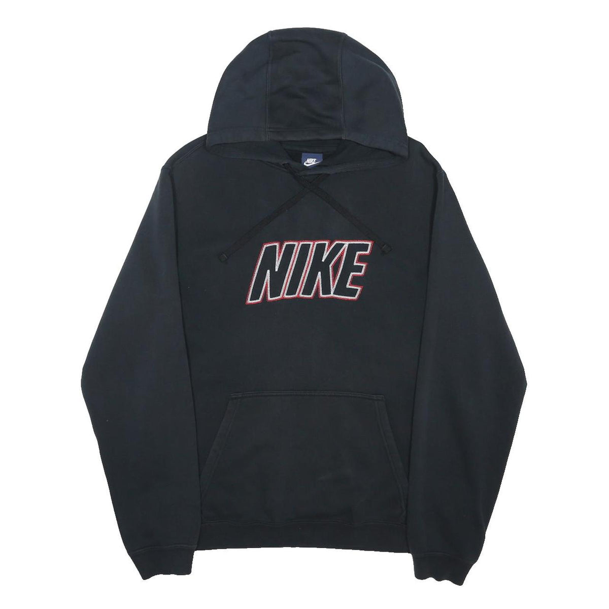 NIKE Mens Black Pullover Hoodie L Cotton Blend Casual Sportswear