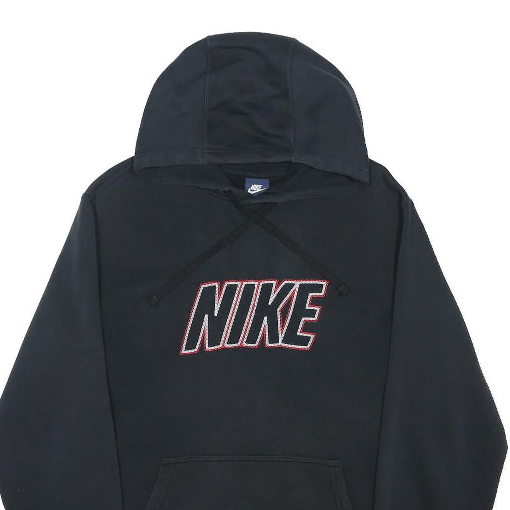 NIKE Mens Black Pullover Hoodie L Cotton Blend Casual Sportswear
