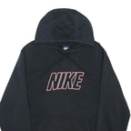 NIKE Mens Black Pullover Hoodie L Cotton Blend Casual Sportswear