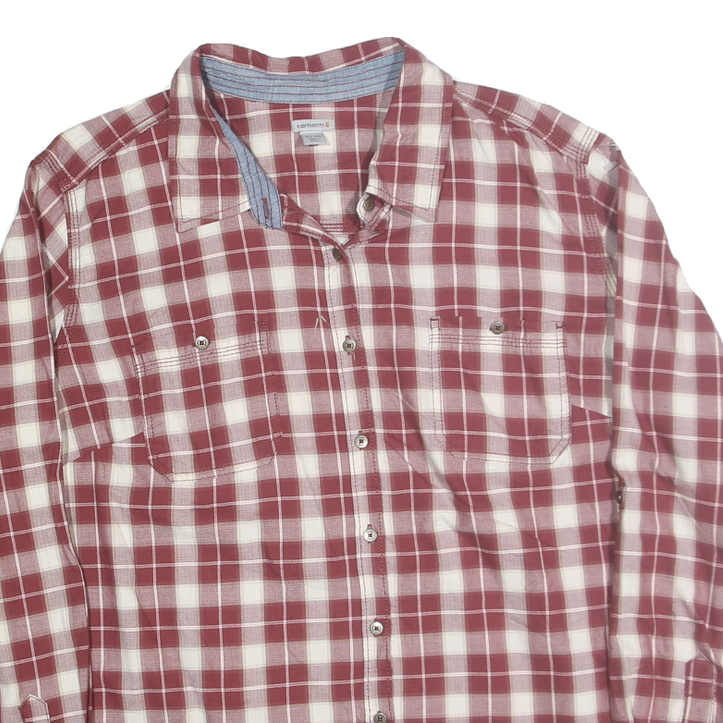 CARHARTT Womens Red & White Checked Cotton Blend Shirt 2XL Casual Workwear