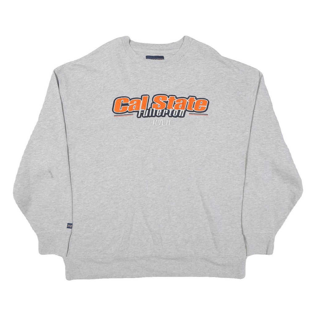JANSSPORT Mens Grey Cal State Fullerton Crew Neck 2XL Sweatshirt Cotton Blend