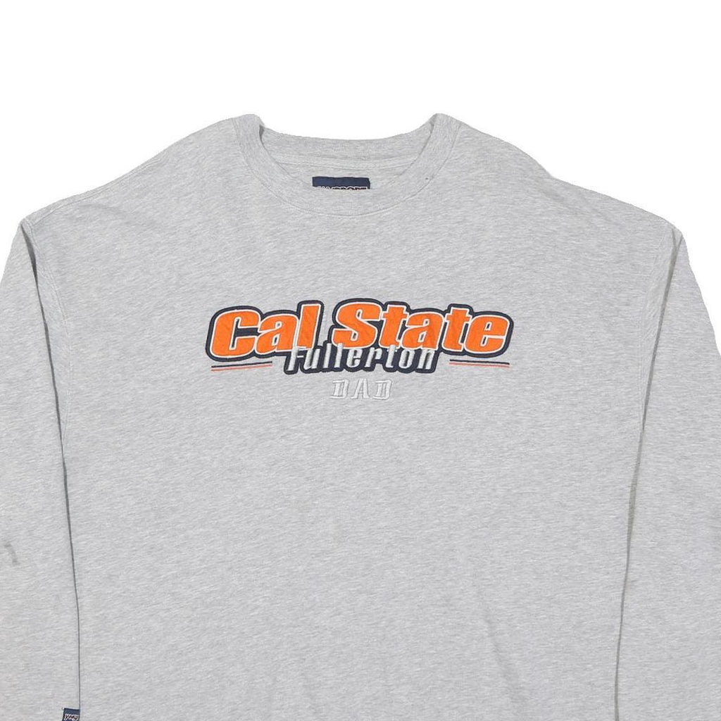 JANSSPORT Mens Grey Cal State Fullerton Crew Neck 2XL Sweatshirt Cotton Blend