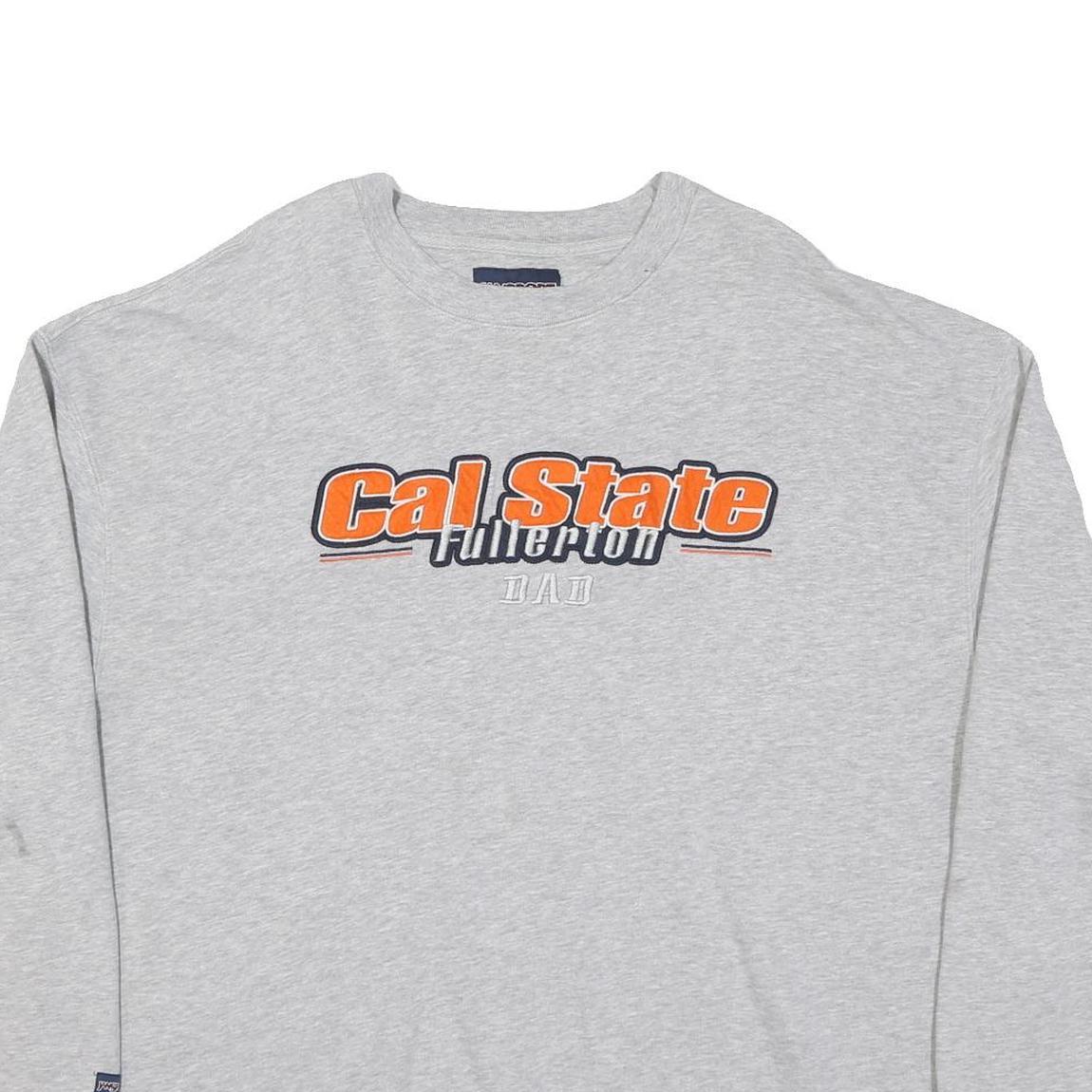 JANSSPORT Mens Grey Cal State Fullerton Crew Neck 2XL Sweatshirt Cotton Blend