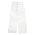 BERSHKA Womens Relaxed Jeans Blue & White Denim Patchwork W28 L28 Zip Closure