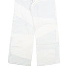 BERSHKA Womens Relaxed Jeans Blue & White Denim Patchwork W28 L28 Zip Closure