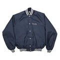 BUTWIN Mens Navy Blue Varsity Jacket L Synthetic Plain Button Closure Casual